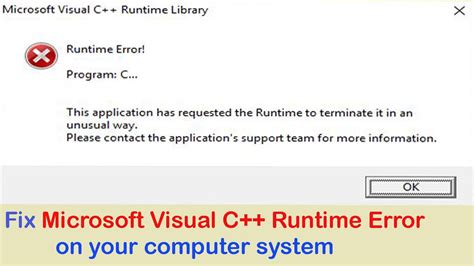 Cara Mengatasi Microsoft Visual C++ Runtime Library Error Windows 7